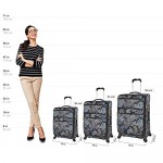 Lucas Designer Luggage Collection - 3 Piece Softside Expandable Ultra Lightweight Spinner Suitcase Set - Travel Set includes 20 Inch Carry On 24 Inch & 28 Inch Checked Suitcases (Diva)