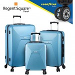 Luggage Set Hard Shell With Spinner Goodyear Wheels - Integrated TSA lock - Set of 3 Pieces - Hard Case META - Pearl Blue