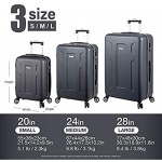 Luggage Set Hard Shell With Spinner Goodyear Wheels - Integrated TSA lock - Set of 3 Pieces - Hard Case FUTURA - Volcano Grey