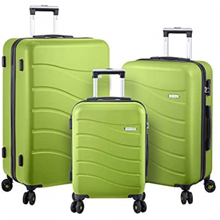 Luggage Set Hard Shell With Spinner Goodyear Wheels - Integrated TSA lock - Set of 3 Pieces - Hard Case ERA - Apple Green