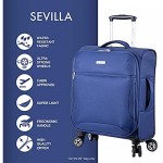 Regent Square Travel - Expandable Softside Luggage Set With Spinner Goodyear Wheels - Soft Case (Blue Small Medium)