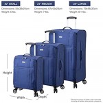 Regent Square Travel - Lightweight Luggage Set With Spinner Goodyear Wheels - Set of 3 Pieces - Soft Case (Blue Small Medium Large)