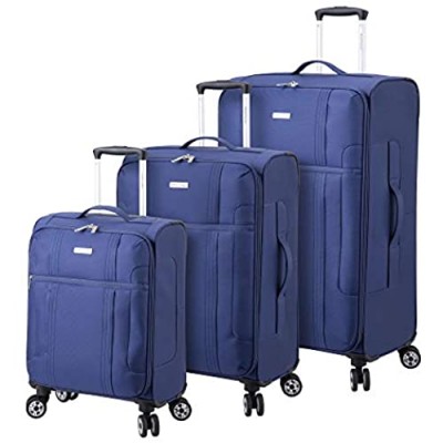 Regent Square Travel - Lightweight Luggage Set With Spinner Goodyear Wheels - Set of 3 Pieces - Soft Case (Blue  Small  Medium  Large)