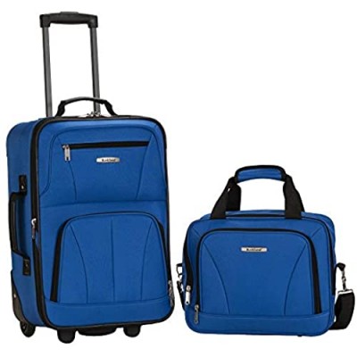 Rockland Fashion Softside Upright Luggage Set  Blue  2-Piece (14/19)