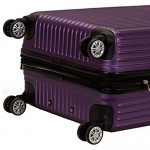 Rockland Pista Hardside Spinner Wheel Luggage Set Purple 3-Piece (20/24/28)