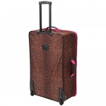 Rockland Vara Softside 3-Piece Upright Luggage Set Pink Leopard (20/22/28)