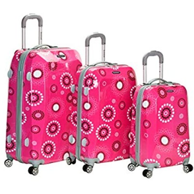 Rockland Vision Hardside Spinner Wheel Luggage  Pink pearl  3-Piece Set (20/24/28)