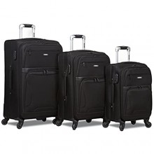 Rolite Explorer 3-piece Expandable Spinner Luggage Set  Black
