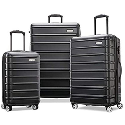 Samsonite Omni 2 Hardside Expandable Luggage with Spinner Wheels  Midnight Black  3-Piece Set (20/24/28)