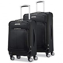 Samsonite Solyte DLX Softside Expandable Luggage with Spinner Wheels  Midnight Black  2-Piece Set (20/25)