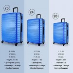 SHOWKOO 3 Piece Luggage Sets Expandable ABS Hardshell Hardside Lightweight Durable Spinner Wheels Suitcase with TSA Lock (Blue)