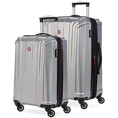 SwissGear 3750 Hardside Expandable Luggage with Spinner Wheels  Silver  2-Piece Set (20/24)