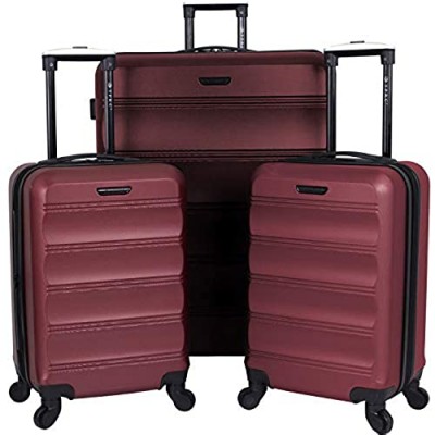 TPRC Carlow 3-Piece Hardside Expandable Spinner Luggage Set  Rhubarb Red  (20/24/28)