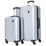 Travelers Club Cosmo Hardside Spinner Luggage Silver 2-Piece Set (20/28)