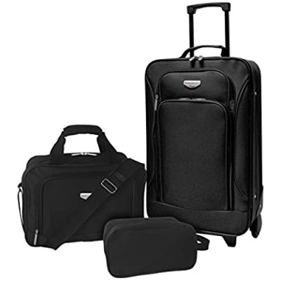 Travelers Club Euro II 3-Piece Softside Luggage Set  black
