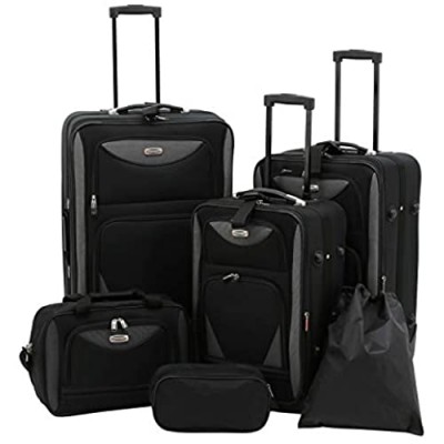 Travelers Club Skyview II Softside Luggage Set  Black  6-Piece