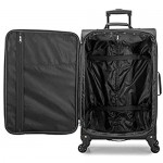 U.S. Traveler Aviron Bay Expandable Softside Luggage with Spinner Wheels Black 3-Piece Set