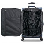 U.S. Traveler Aviron Bay Expandable Softside Luggage with Spinner Wheels Navy 3-Piece Set