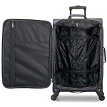 U.S. Traveler Aviron Bay Expandable Softside Luggage with Spinner Wheels Purple 3-Piece Set
