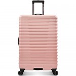 U.S. Traveler Boren Polycarbonate Hardside Rugged Travel Suitcase Luggage with 8 Spinner Wheels Aluminum Handle Pink 2-Piece Set USB Port in Carry-On