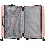 U.S. Traveler Boren Polycarbonate Hardside Rugged Travel Suitcase Luggage with 8 Spinner Wheels Aluminum Handle Pink 2-Piece Set USB Port in Carry-On