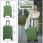 VERAGE Luggage Sets with X-Large Spinner Wheels Expandable Hardshell 2 Piece Luggage Sets Travel Suitcase Set TSA Approved(20/24-Inch Green)