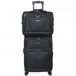 World Traveler Embarque Lightweight 2-piece Carry-on Spinner Luggage Set-Black One Size