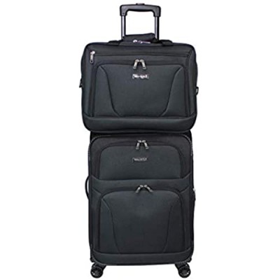 World Traveler Embarque Lightweight 2-piece Carry-on Spinner Luggage Set-Black  One Size