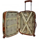 World Traveler Europe 2-Piece Carry-On Spinner Luggage Set with TSA Lock Brown One Size