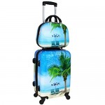 World Traveler Palm Tree Hardside 2-Piece Carry-On Spinner Luggage Set One Size