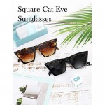 2 Pair Square Cat Eye Sunglasses Small Retro Fashion Cateye Sunglasses for Women