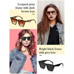 2 Pair Square Cat Eye Sunglasses Small Retro Fashion Cateye Sunglasses for Women