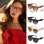 4 Pairs Vintage Square Cat Eye Sunglasses Unisex Mirrored Glasses Retro Cateye Sunglasses for Women and Men