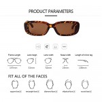 ADE WU Rectangle Sunglasses for Women 90’s Vintage Fashion Glasses Black Tortoise Frame