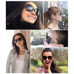 FEISEDY Polarized Women Square Sunglasses Sparkling Composite Shiny Frame B2289