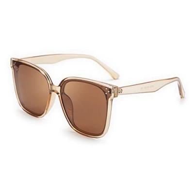 FEISEDY Retro Square Polarized Sunglasses Women Men Oversized Vintage Shades B2600