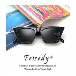 FEISEDY Vintage Square Cat Eye Sunglasses Women Trendy Cateye Sunglasses B2473