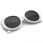 Oval Round Retro Oval Sunglasses Color Tint or Smoke Lenses Clout Goggles White