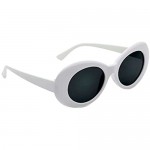 Oval Round Retro Oval Sunglasses Color Tint or Smoke Lenses Clout Goggles White
