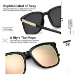 SIPHEW Polarized Sunglasses for Women Mirrored Sunglasses-Fashion Oversized Eyewear with UV400 Protection