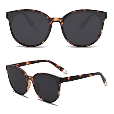 SOJOS Fashion Round Sunglasses for Women Men Oversized Vintage Shades SJ2057
