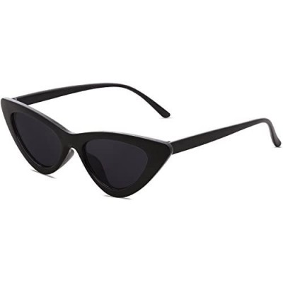 SOJOS Retro Vintage Narrow Cat Eye Sunglasses for Women Clout Goggles Plastic Frame Cardi B SJ2044