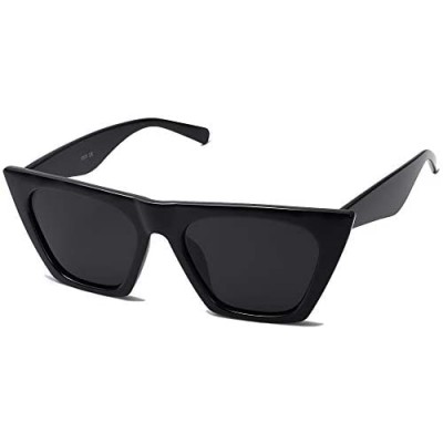 SOJOS Vintage Cateye Polarized Women Sunglasses Trendy Oversized Frame SJ2115