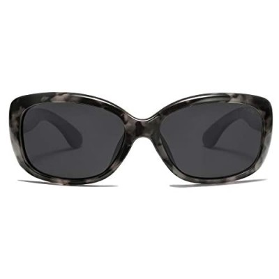 SOJOS Vintage Square Sunglasses for Women Polarized UV Protection Havana Frame SJ2111