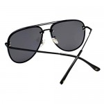 VIVIENFANG Oversized Rimless Aviator Sunglasses Metal Frame with Spring Hinges Designer Inspired Shade for Women/Men 87247