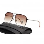 VIVIENFANG Oversized Rimless Aviator Sunglasses Metal Frame with Spring Hinges Designer Inspired Shade for Women/Men 87247