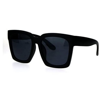 Womens Boyfriend Style XXL Oversize Horned Rim Thick Plastic Sunglasses