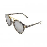 Womens Sunglasses Vintage Retro Round Mirrored Lens Horned Rim Sunglasses