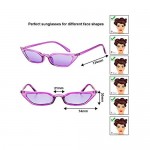 Zhanmai Retro Small Cat Eye Sunglasses Vintage Square Shade Women Cute Skinny Cat Eye Eyewear (7 Pairs)