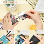 [2 Pack] Fintie Eyeglasses Pouch with Cleaning Cloth Portable Squeeze Top Leather Glasses Case Sunglasses Bag